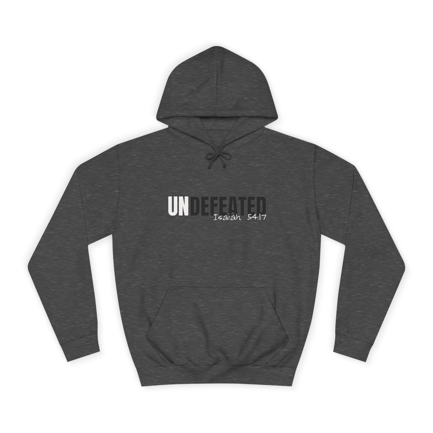 Unisex Inspirational Hoodie - 'UNDEFEATED' Isaiah 5417 - Cozy College Spirit Wear