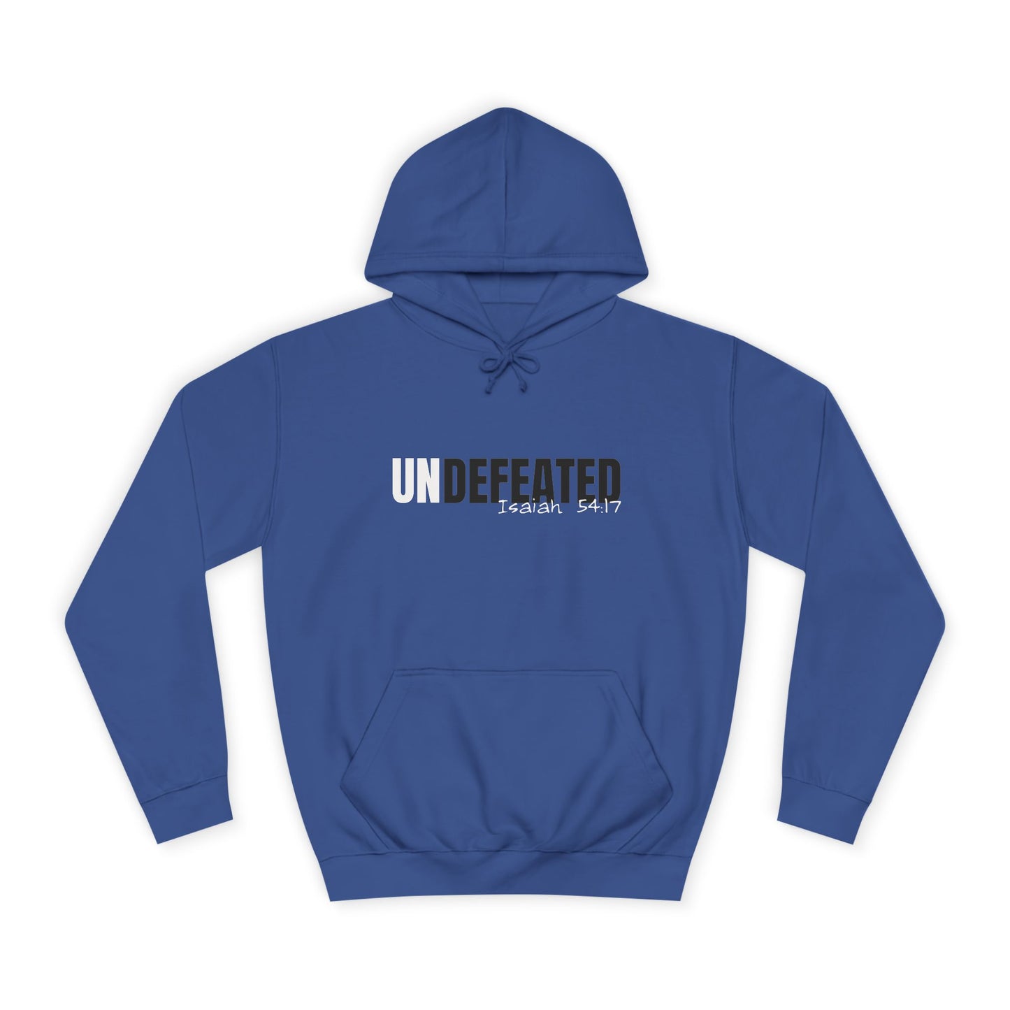 Unisex Inspirational Hoodie - 'UNDEFEATED' Isaiah 5417 - Cozy College Spirit Wear