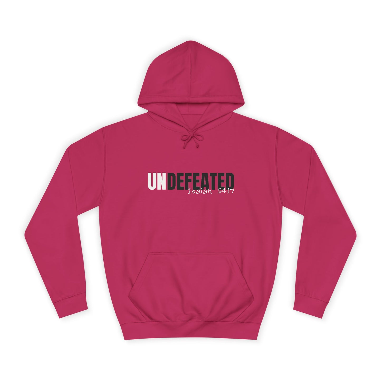 Unisex Inspirational Hoodie - 'UNDEFEATED' Isaiah 5417 - Cozy College Spirit Wear