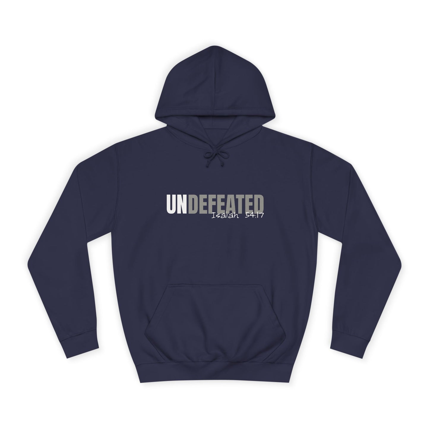 Unisex Inspirational Hoodie - 'UNDEFEATED' Isaiah 5417 - Cozy College Spirit Wear