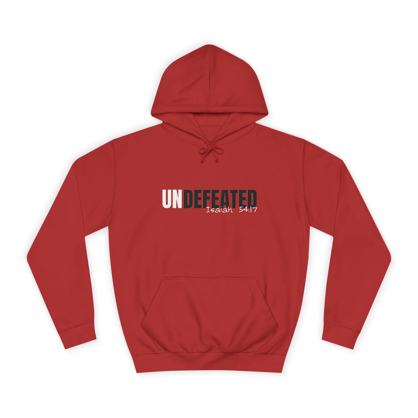 Unisex Inspirational Hoodie - 'UNDEFEATED' Isaiah 5417 - Cozy College Spirit Wear