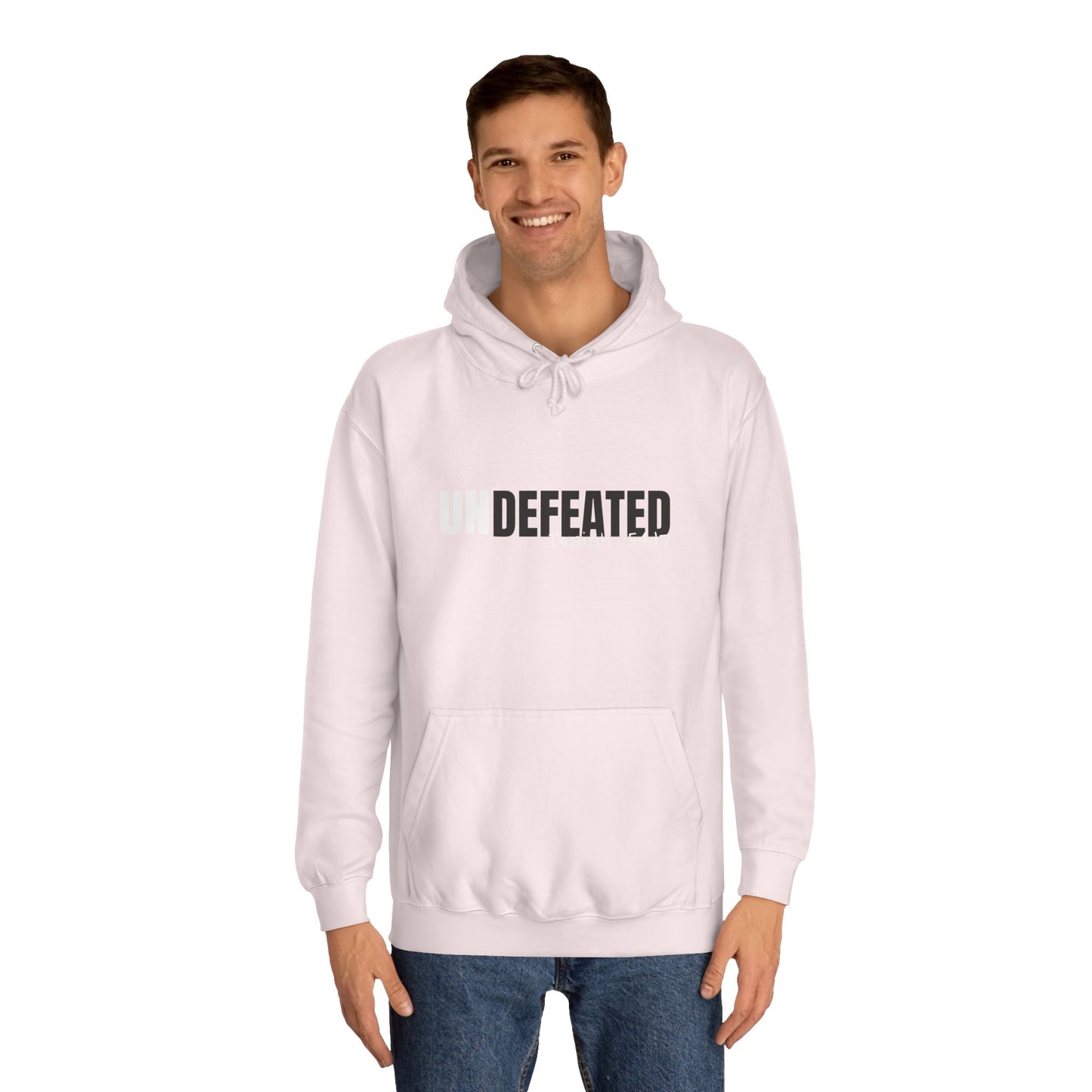 Unisex Inspirational Hoodie - 'UNDEFEATED' Isaiah 5417 - Cozy College Spirit Wear