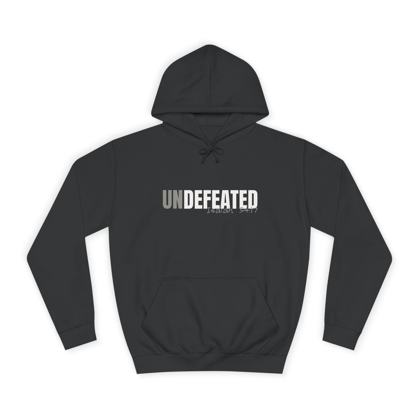 Unisex Inspirational Hoodie - 'UNDEFEATED' Isaiah 5417 - Cozy College Spirit Wear