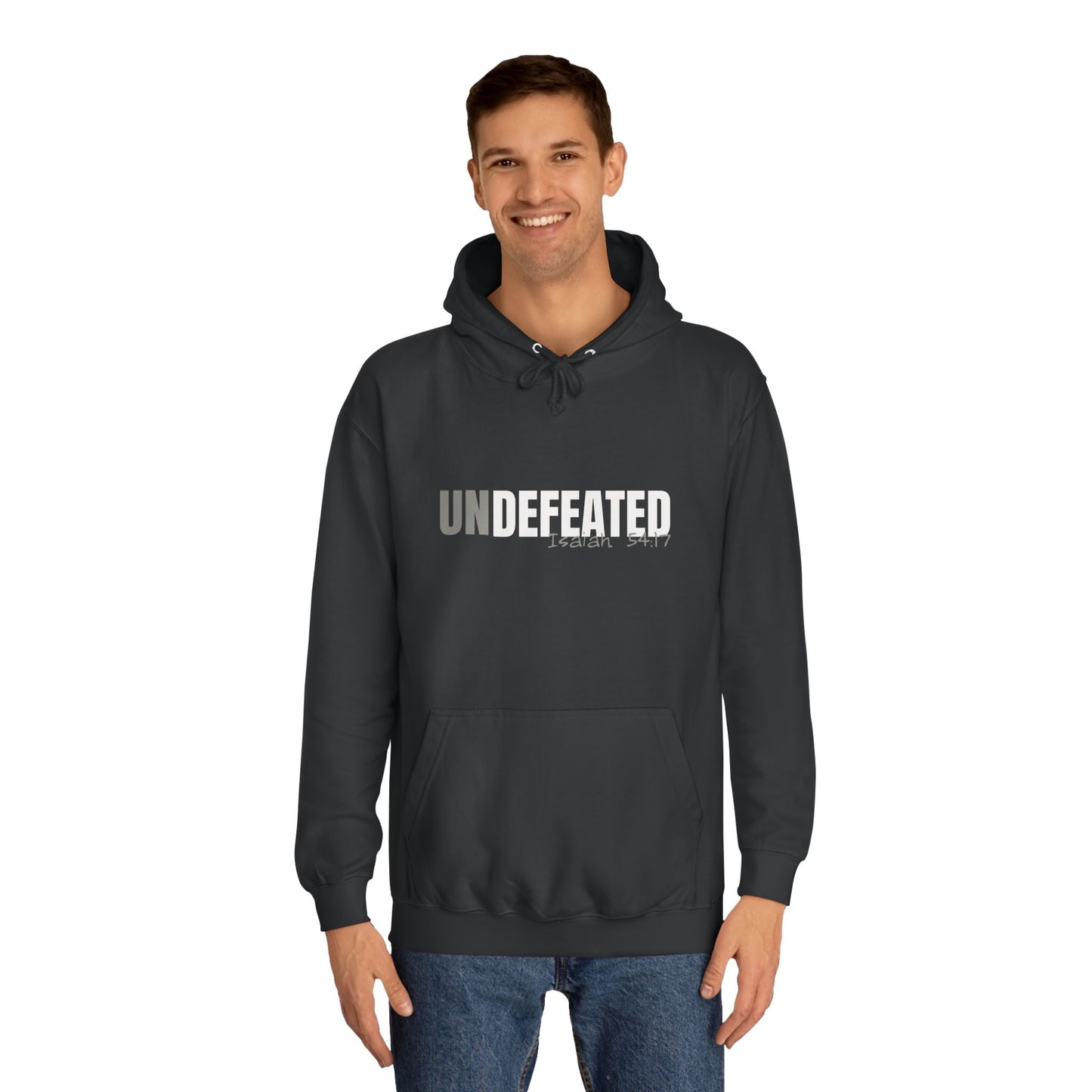 Unisex Inspirational Hoodie - 'UNDEFEATED' Isaiah 5417 - Cozy College Spirit Wear