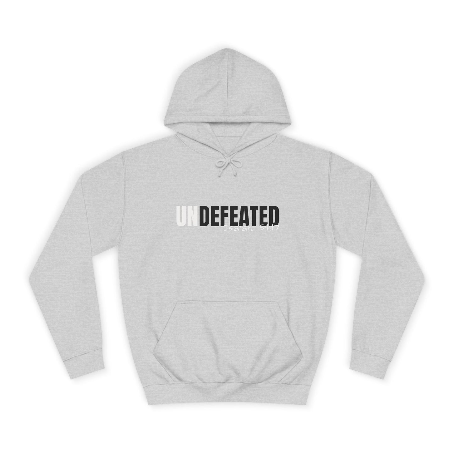 Unisex Inspirational Hoodie - 'UNDEFEATED' Isaiah 5417 - Cozy College Spirit Wear