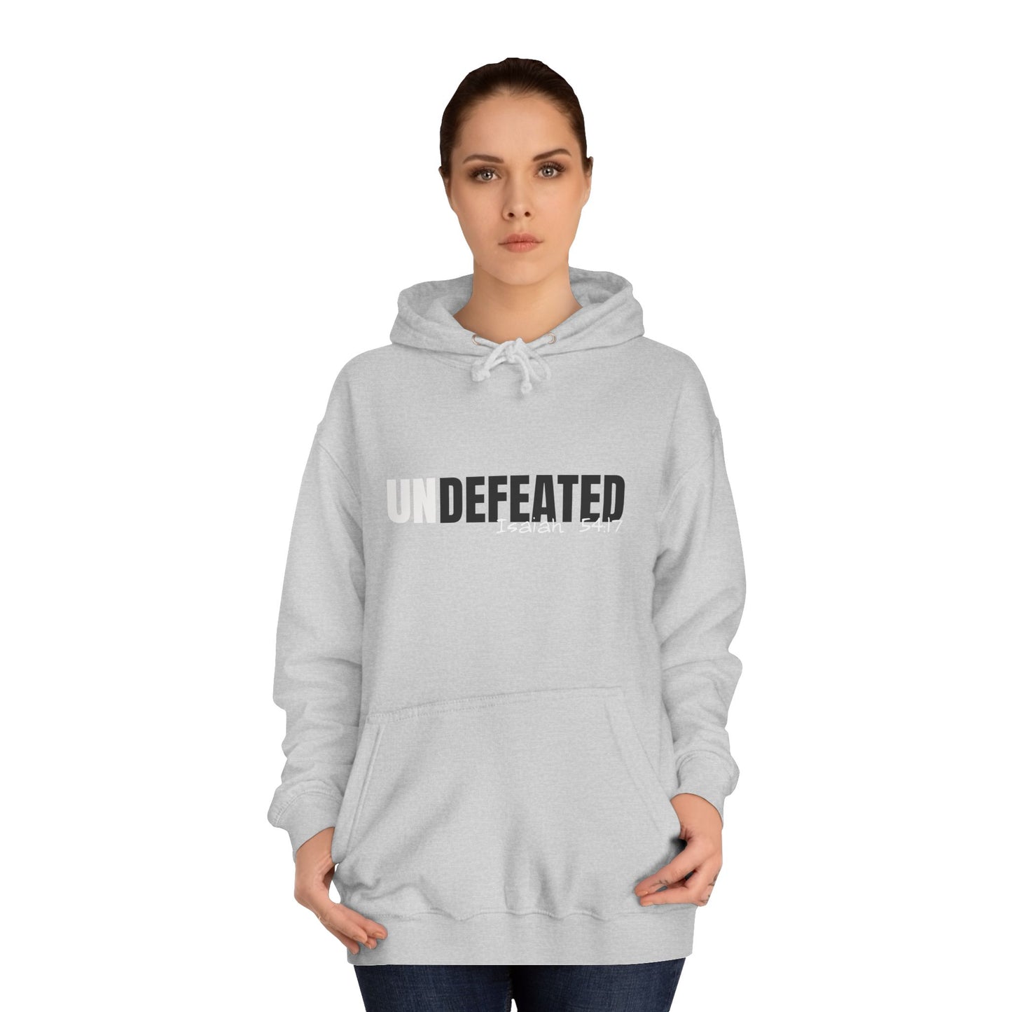 Unisex Inspirational Hoodie - 'UNDEFEATED' Isaiah 5417 - Cozy College Spirit Wear