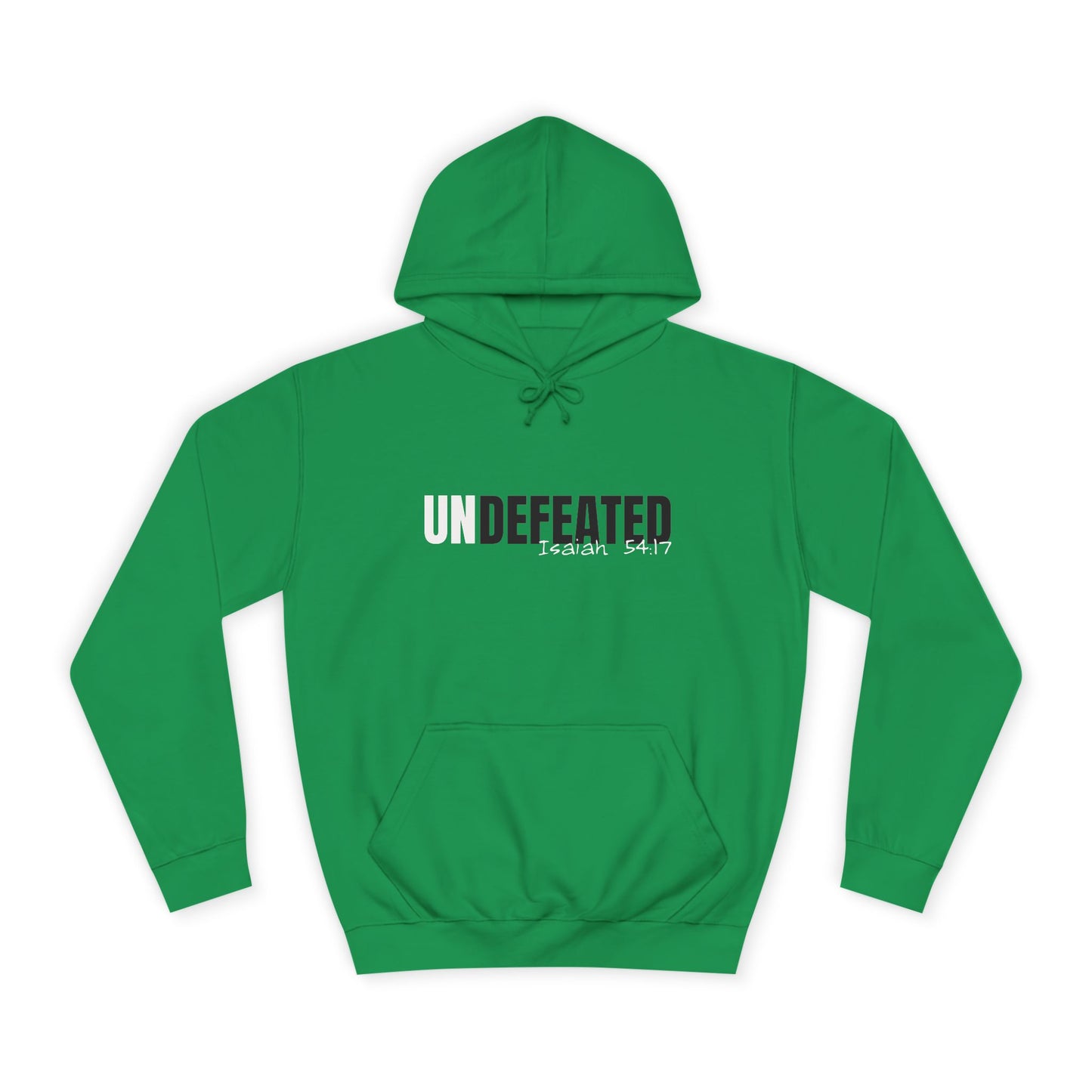 Unisex Inspirational Hoodie - 'UNDEFEATED' Isaiah 5417 - Cozy College Spirit Wear