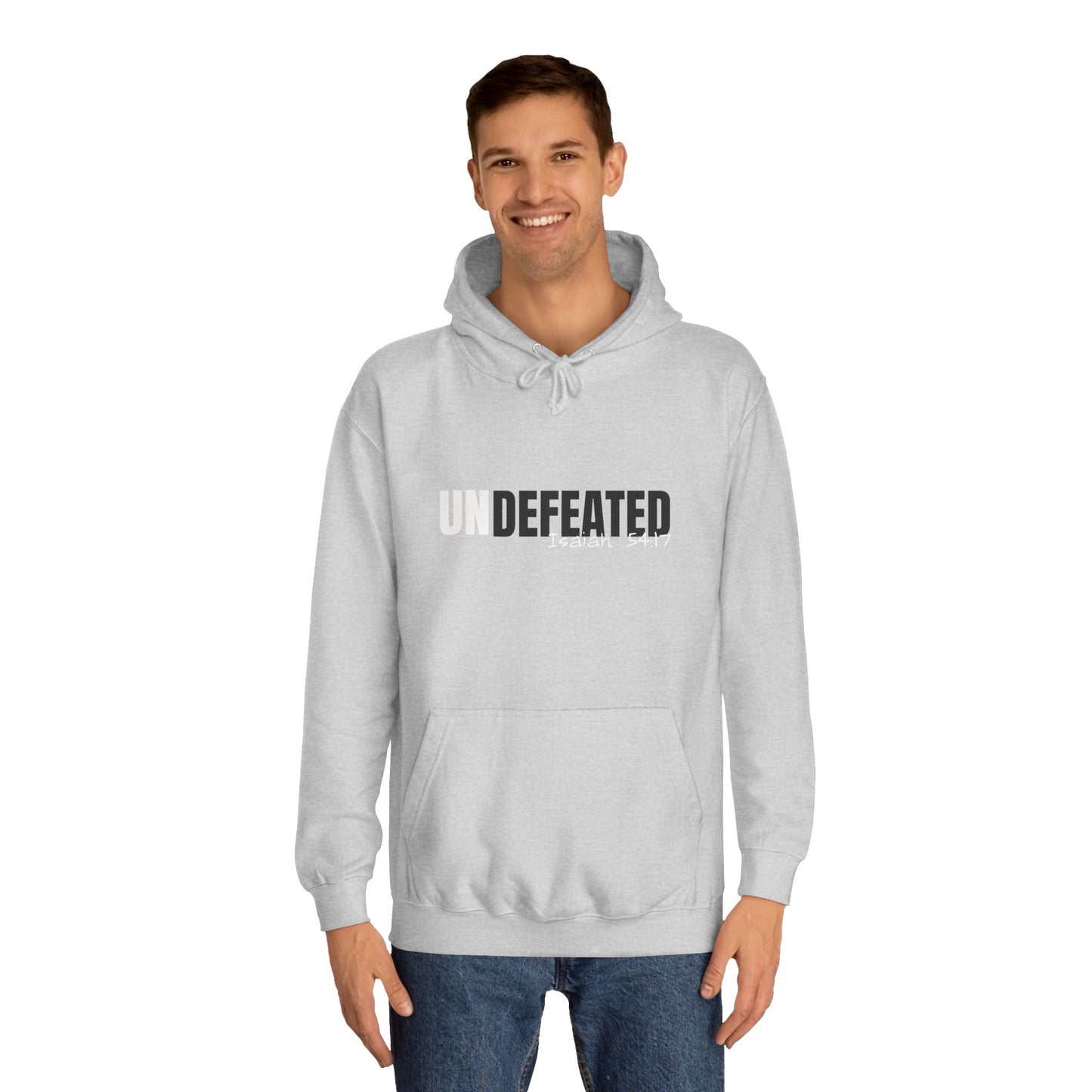 Unisex Inspirational Hoodie - 'UNDEFEATED' Isaiah 5417 - Cozy College Spirit Wear