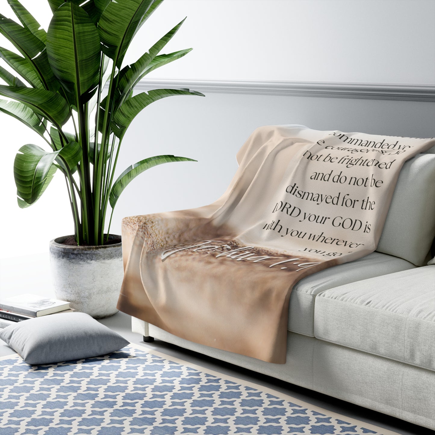 Inspirational Sherpa Fleece Blanket | Cozy Comfort, Bible Verse Gift, Home Decor, Warm Throw, Soft Blanket, Religious Keepsake